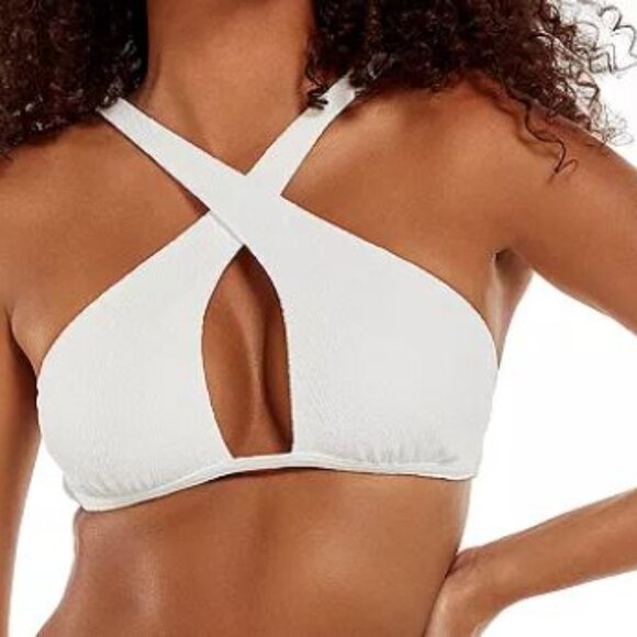 Vix White Cross Halter Bikini Top - Picture 1 of 6